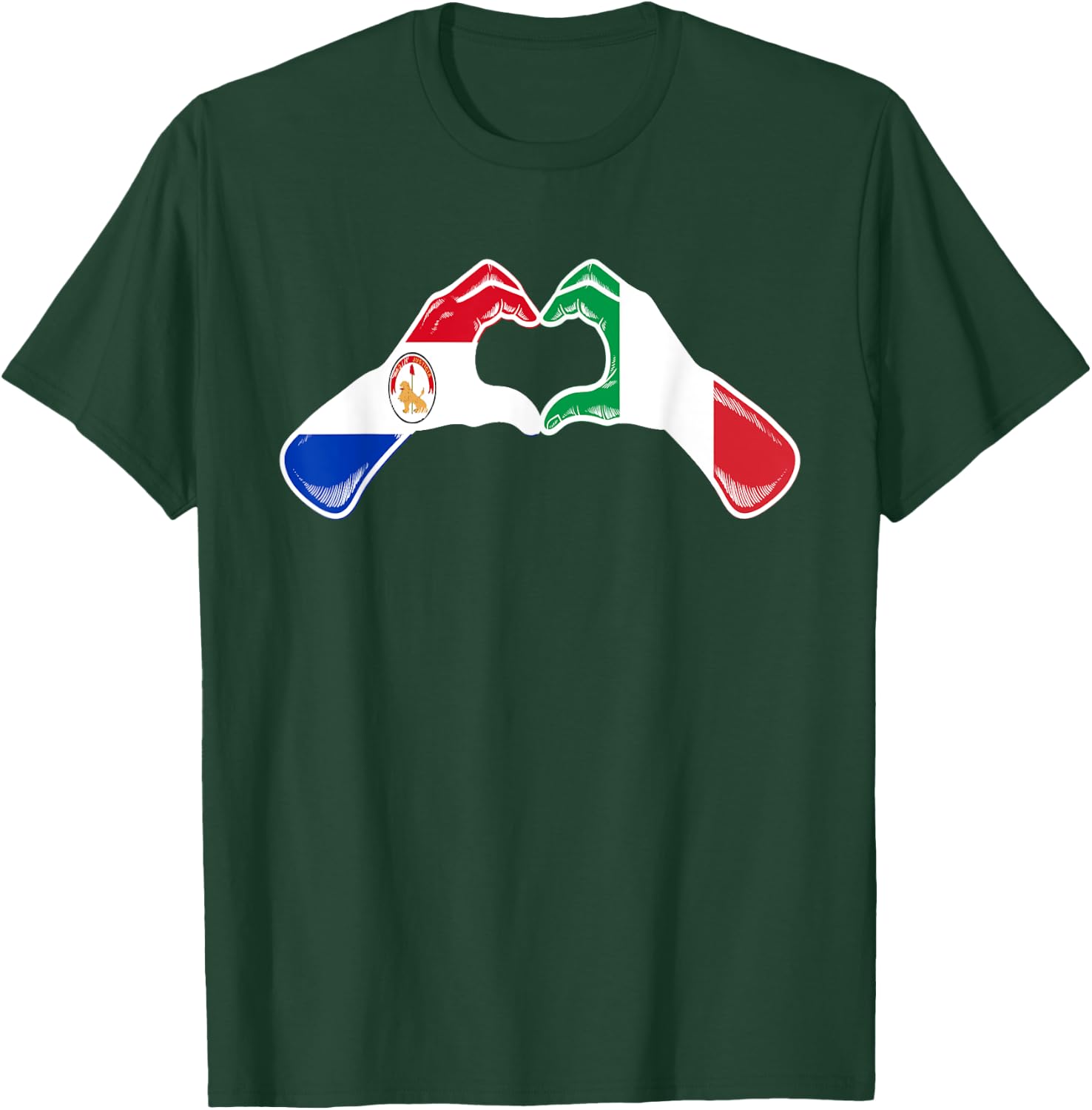 Paraguay Italy Flag - Paraguayan Italian Heart T-Shirt - T-Shirt | Forest
