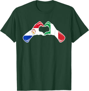 Paraguay Italy Flag - Paraguayan Italian Heart T-Shirt - T-Shirt | Forest