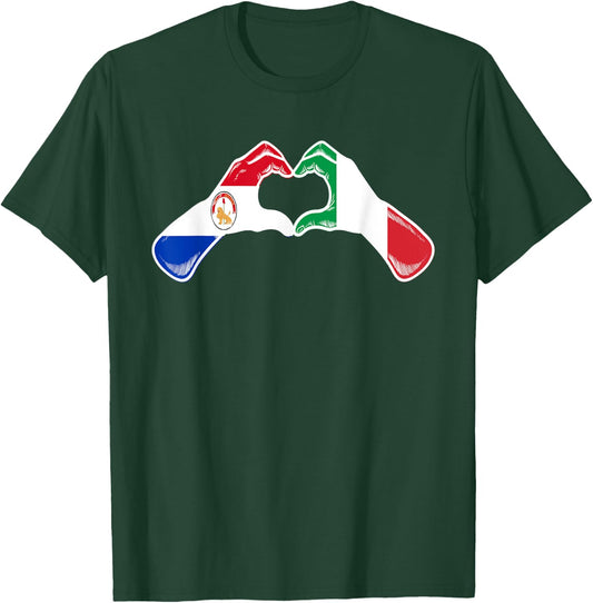 Paraguay Italy Flag - Paraguayan Italian Heart T-Shirt - T-Shirt | Forest