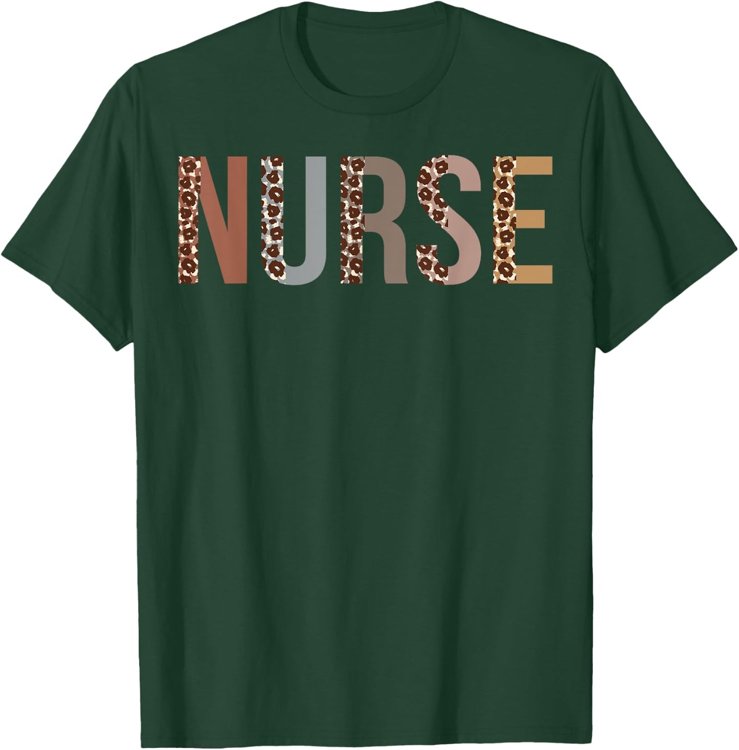 Leopard Nurse Day Appreciation Nurse Week For Work T-Shirt - T-Shirt | Forest