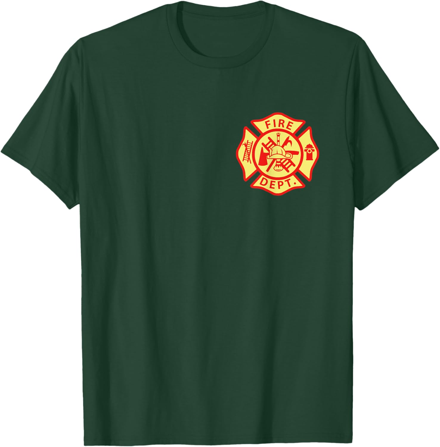 Fire Department Logo Uniform Fireman Symbol Firefighter Gear T-Shirt - T-Shirt | Forest