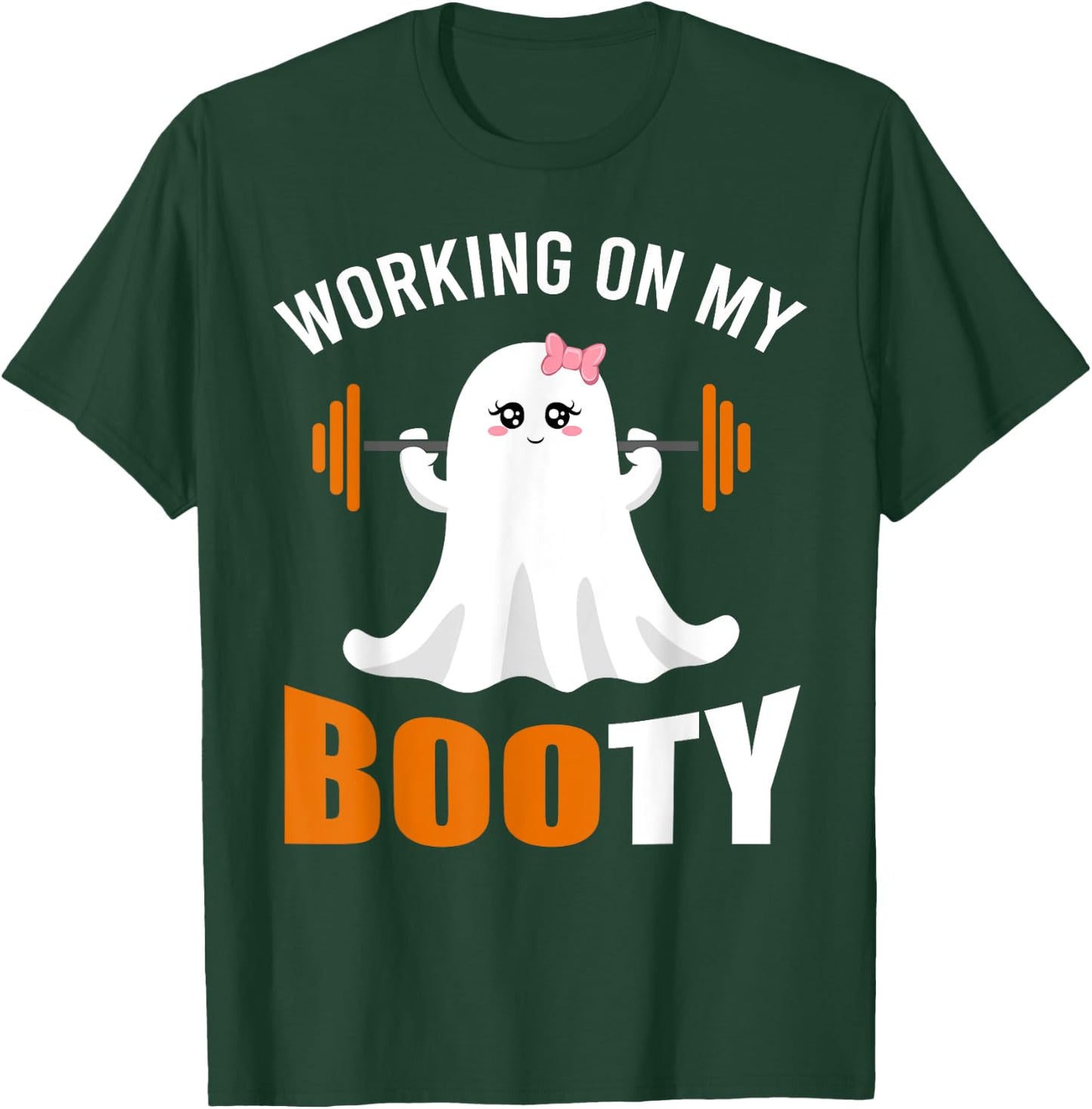 Working On My Booty Ghost Boo Gym Lover Halloween Funny T-Shirt - T-Shirt | Forest