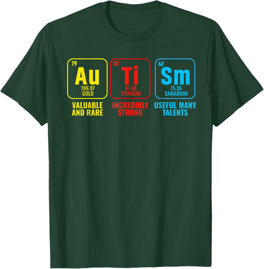 Autism Elements Periodic Table Awareness ASD Men Women T-Shirt - T-Shirt | Forest