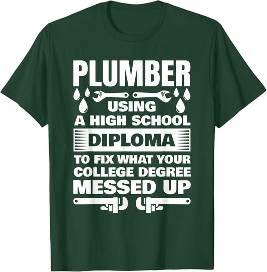 Funny Plumber Art Women Pipefitter Pipe Plumber T-Shirt - T-Shirt | Forest