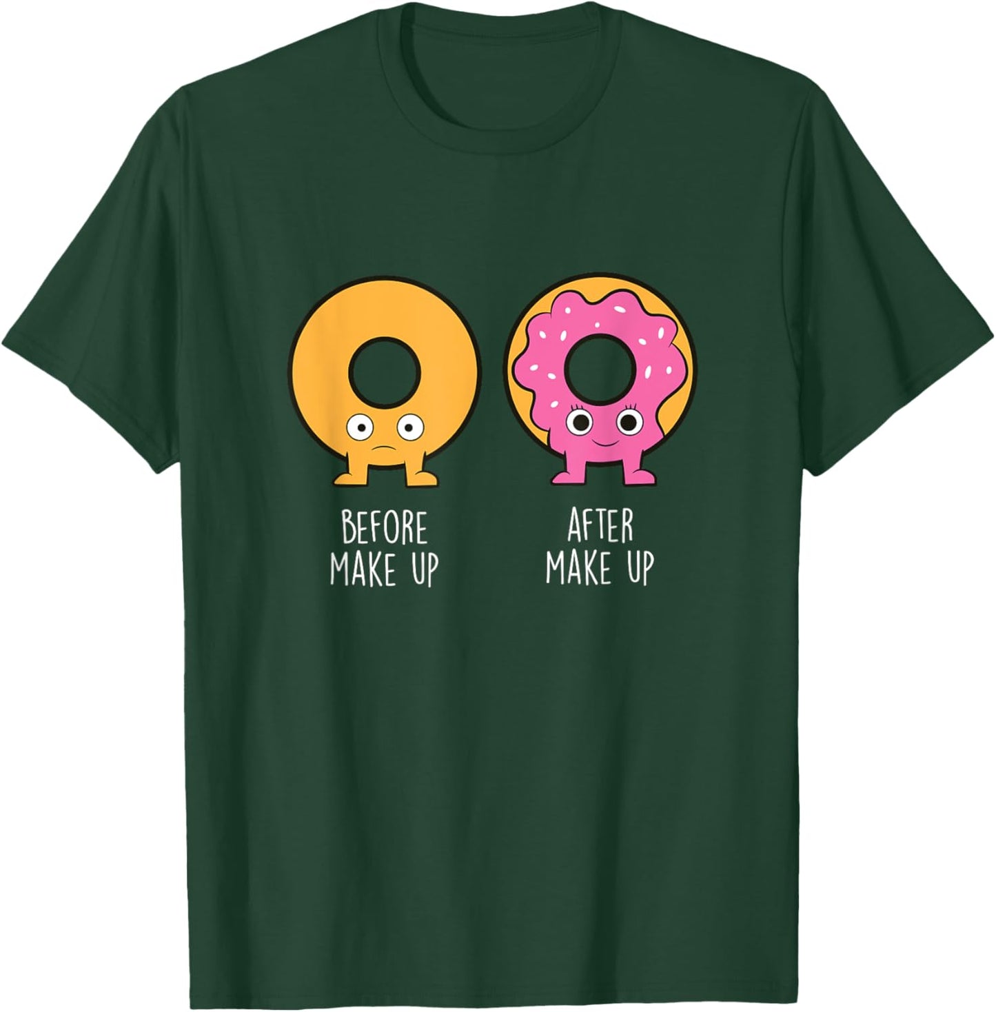 Donuts Before And After - Donut Food Lover Funny Donuts T-Shirt - T-Shirt | Forest