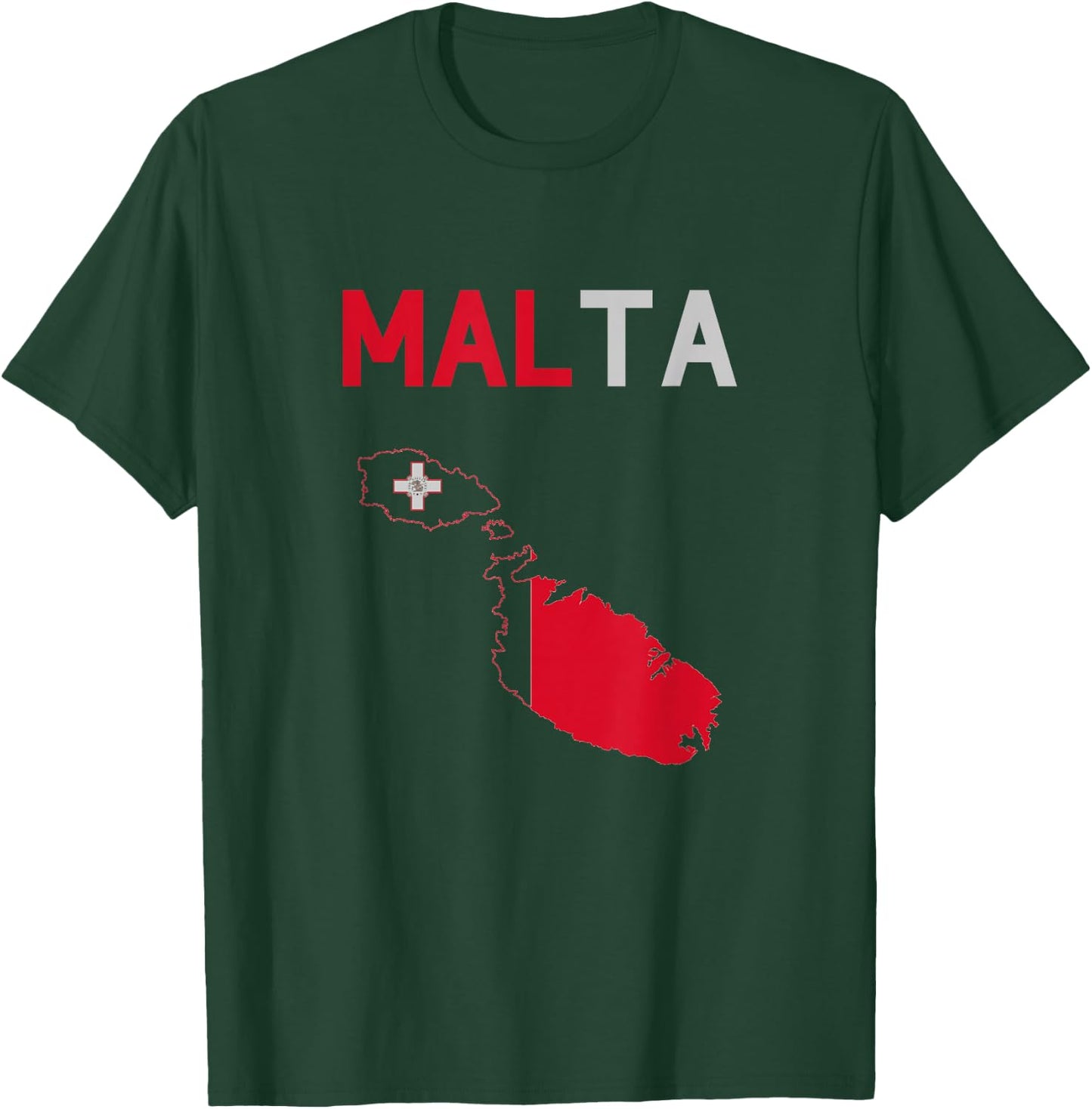 Malta Flag and Map T-Shirt - T-Shirt | Forest