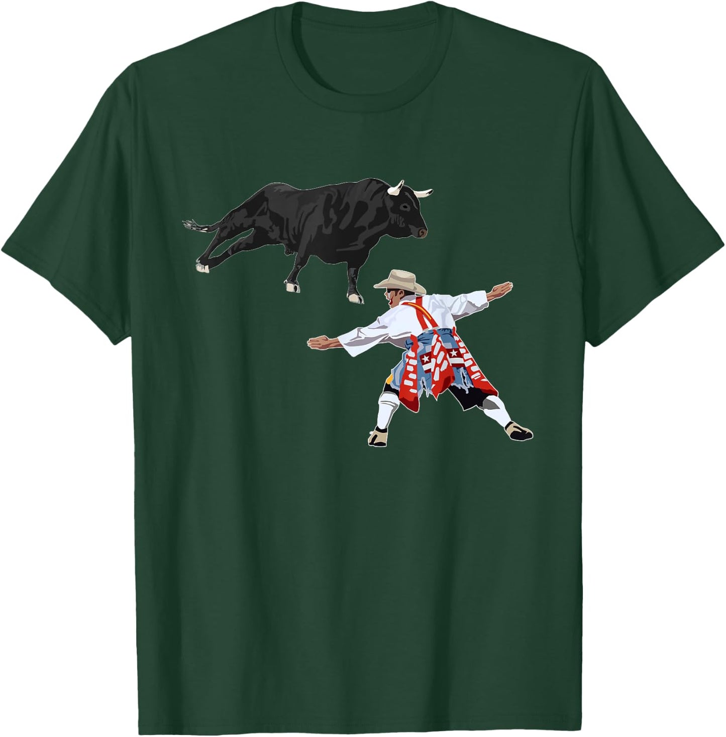 Rodeo Clown Funny Bull Fighting Lover Gag Bullfighter Outfit T-Shirt - T-Shirt | Forest