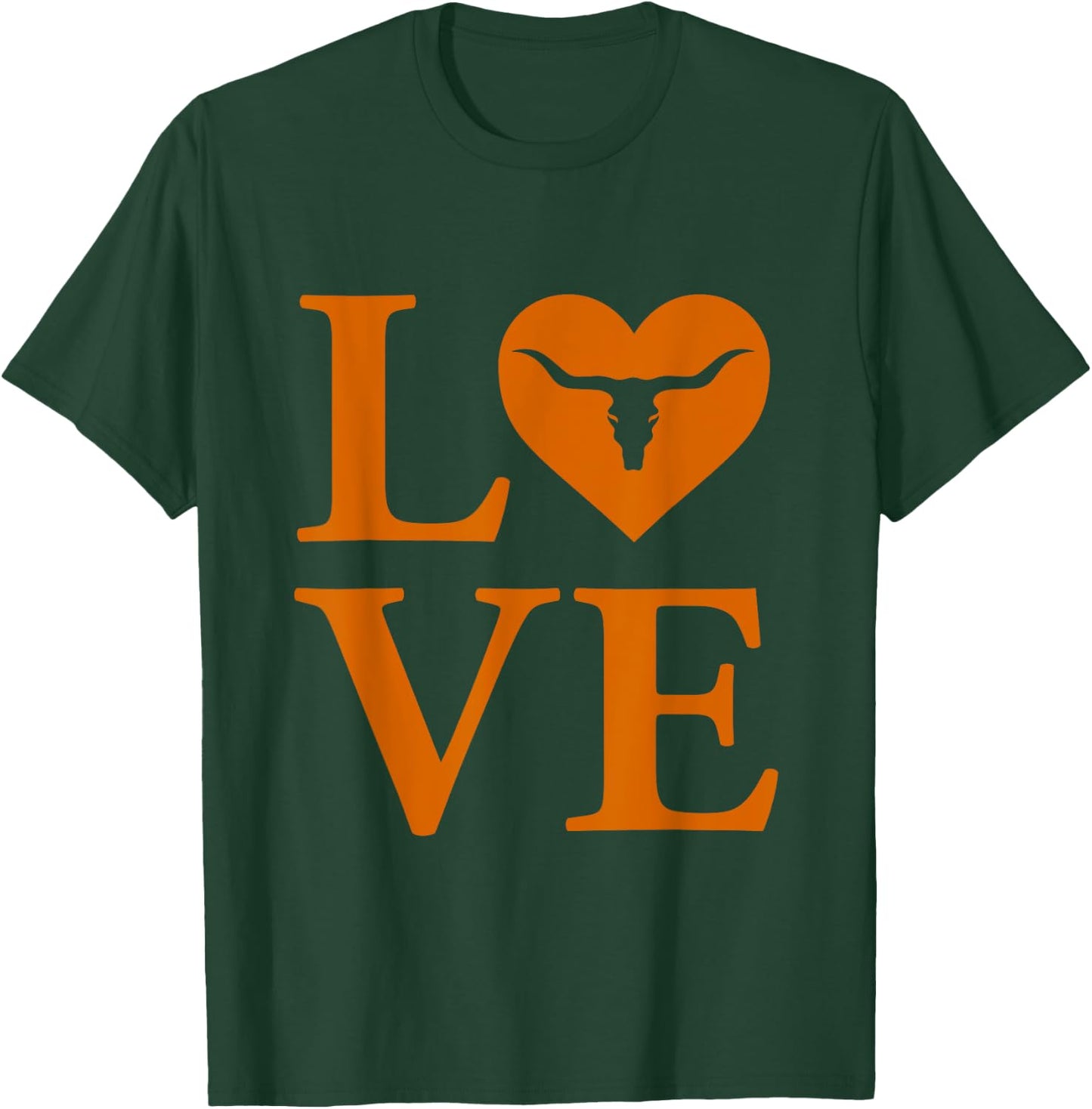 Love My Longhorn USA Love T-Shirt - T-Shirt | Forest