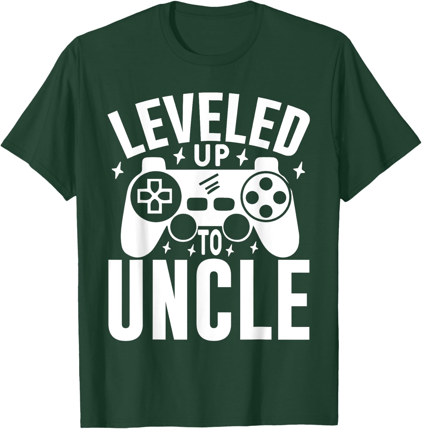 Leveled Up To Uncle & Uncle Pregnancy Announcement Gamer T-Shirt - T-Shirt | Forest