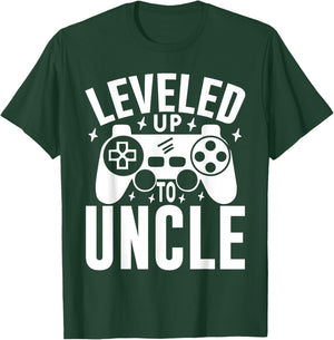 Leveled Up To Uncle & Uncle Pregnancy Announcement Gamer T-Shirt - T-Shirt | Forest