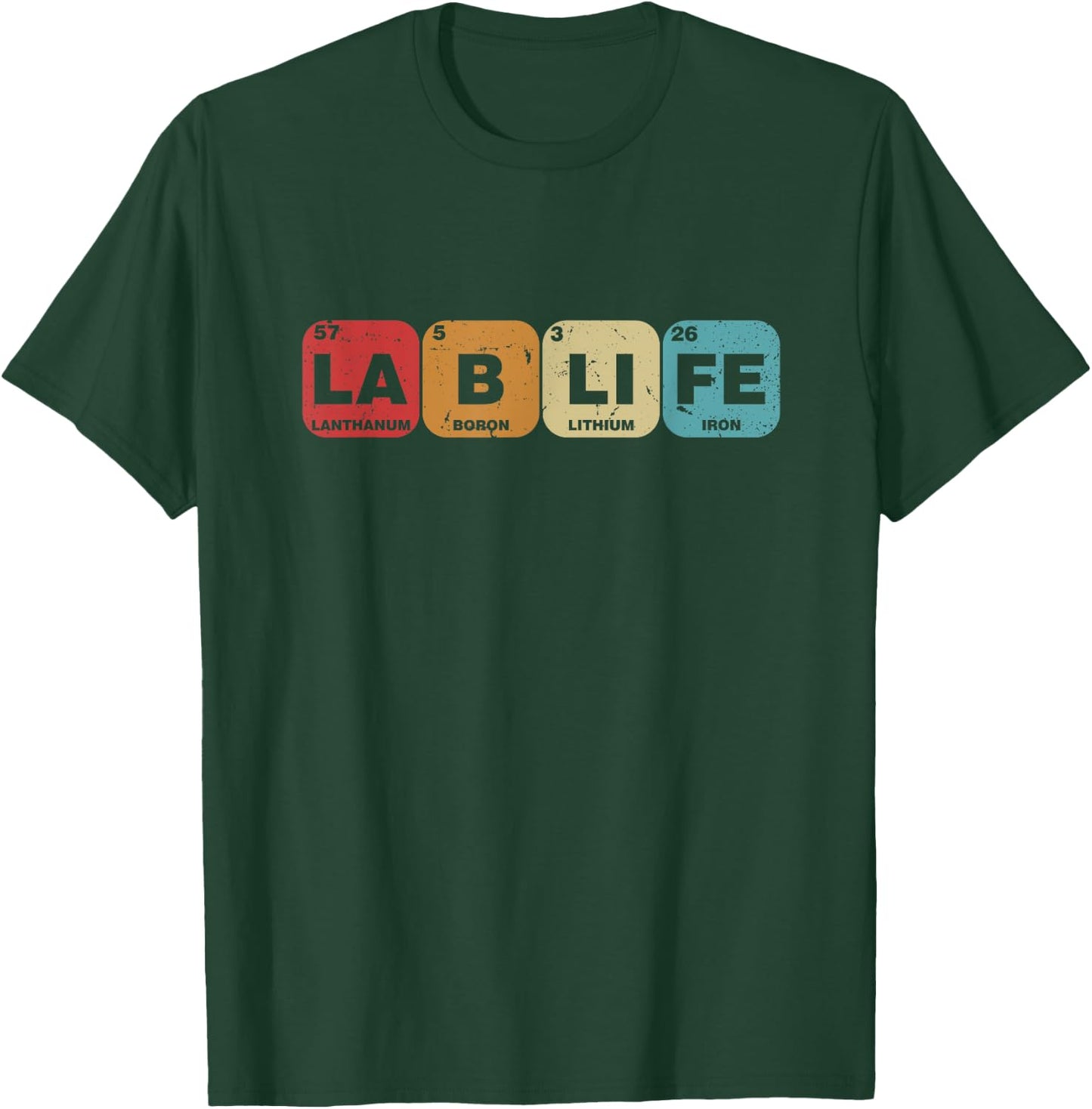 Lab-Life Laboratory Research Lab Rat Periodic Element Table T-Shirt - T-Shirt | Forest