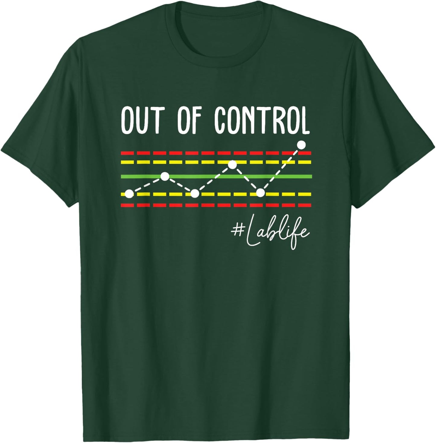 Scientist Chemistry Lover Lab Tech QC Chart Out Of Control T-Shirt - T-Shirt | Forest
