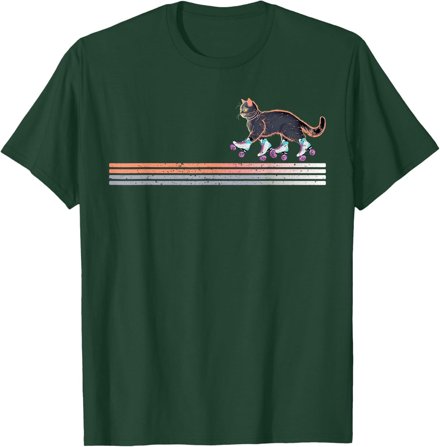 Retro Roller Skating Cats Derby Skater Girls T-Shirt - T-Shirt | Forest