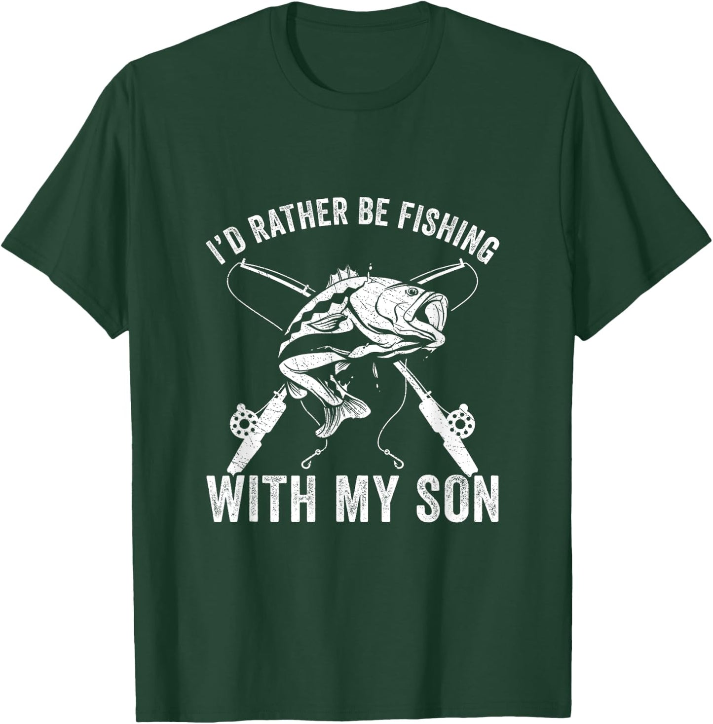 Father and Son Rather be Fishing with my Son Funny Fishing T-Shirt - T-Shirt | Forest