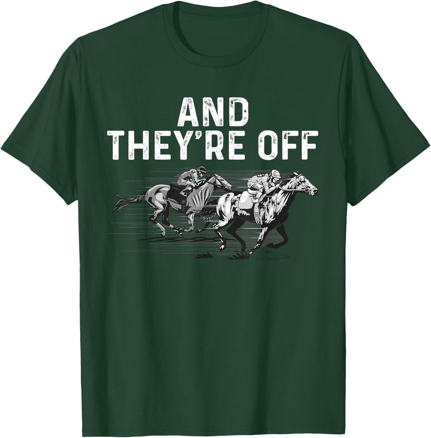 Funny Horse Racing Design Women Kid Horse Race Lover T-Shirt - T-Shirt | Forest