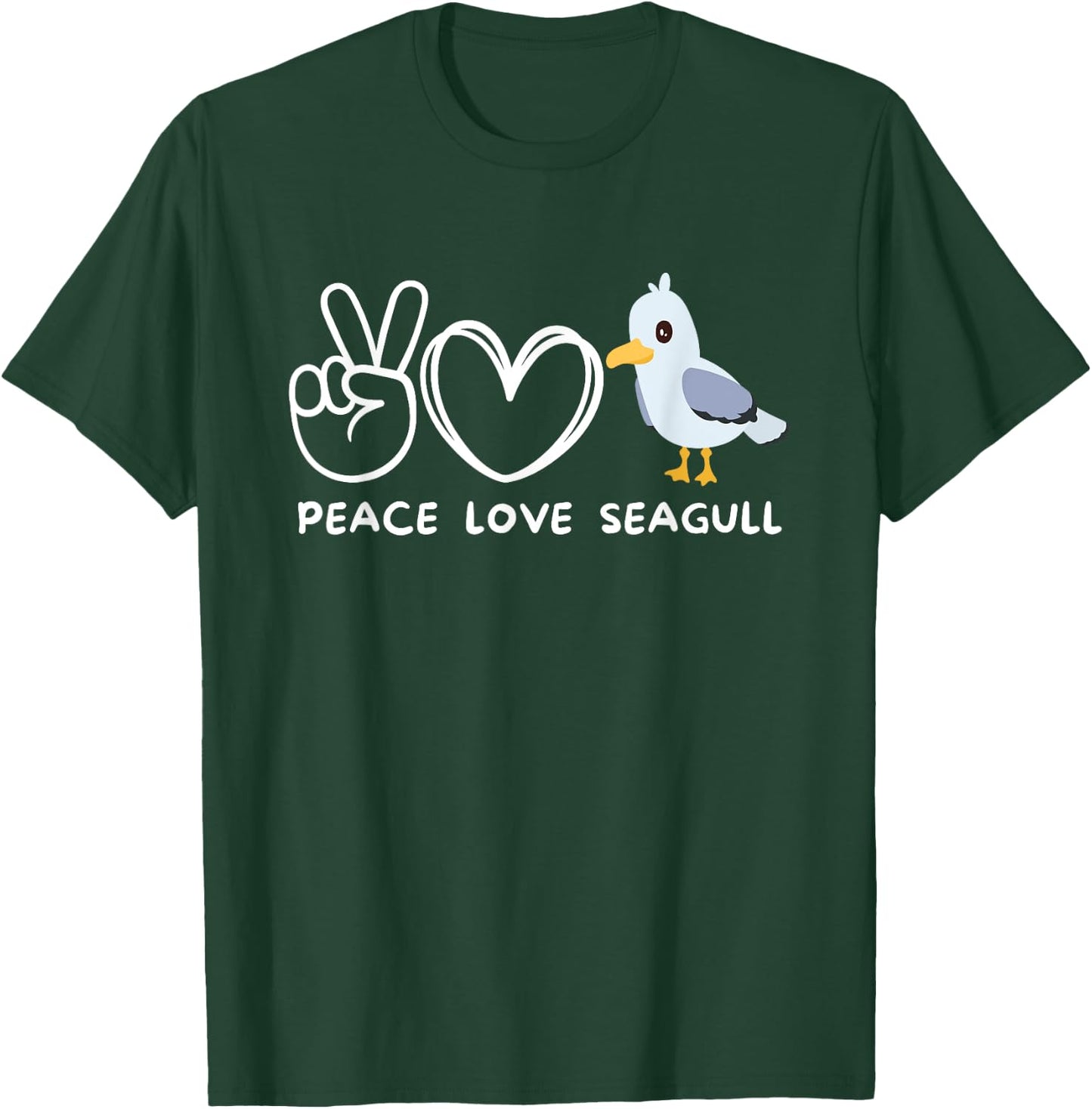 Peace, Love Seagulls Retro Seagulls Lover Bird Lover T-Shirt - T-Shirt | Forest