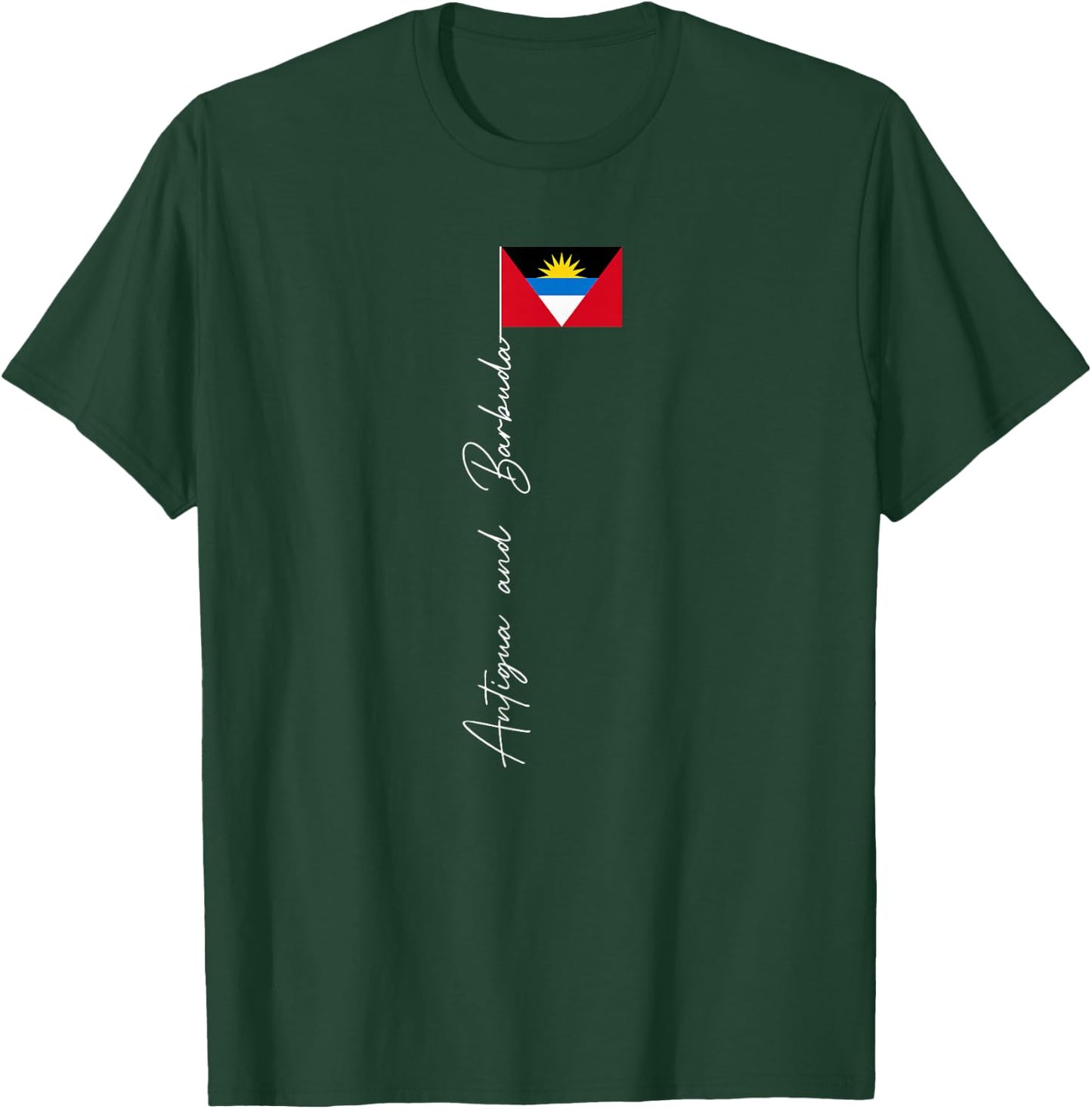 Antigua and Barbuda Signature Flag Pole Patriotic T-Shirt - T-Shirt | Forest