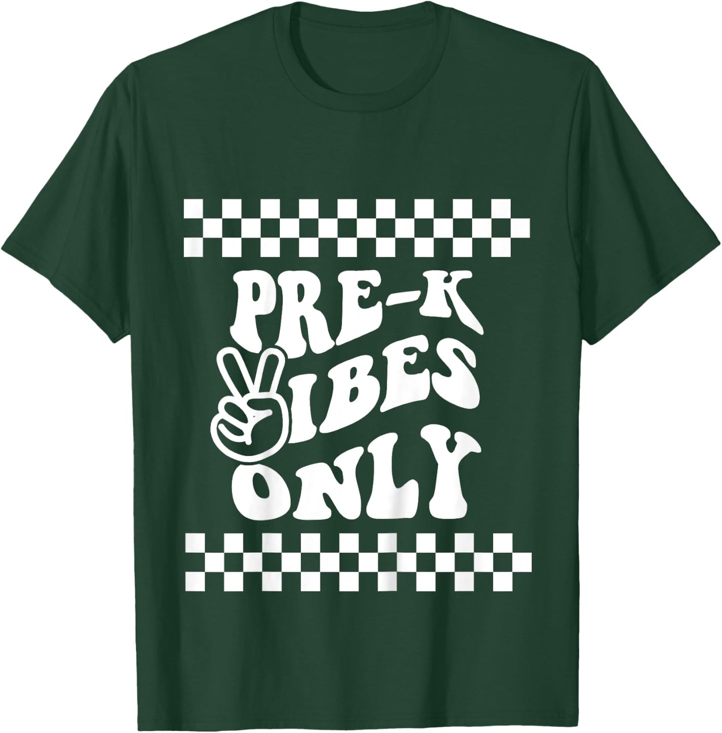 Pre K Vibes Only Retro Girl First Day of PreK Boy Toddlers T-Shirt - T-Shirt | Forest