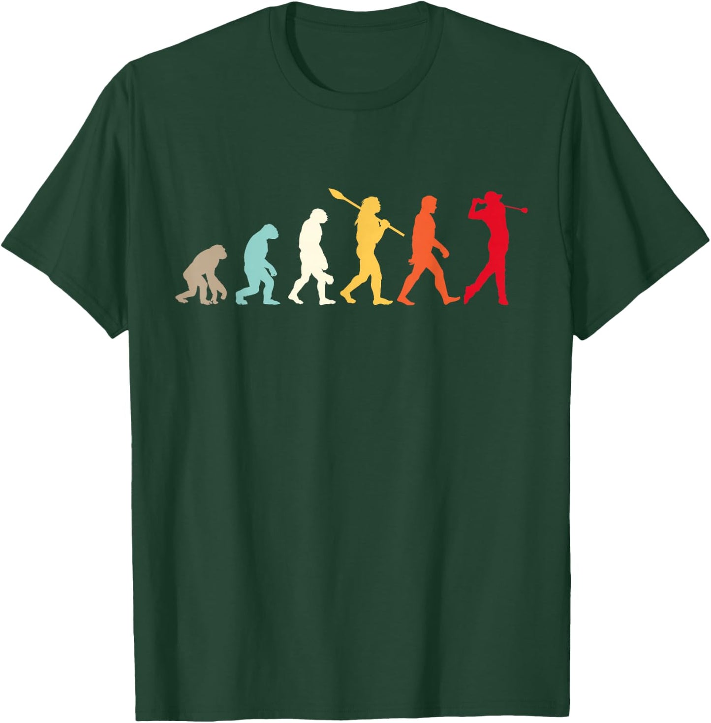 Retro Vintage Golfer Golf Player Lover Funny Golf Evolution T-Shirt - T-Shirt | Forest