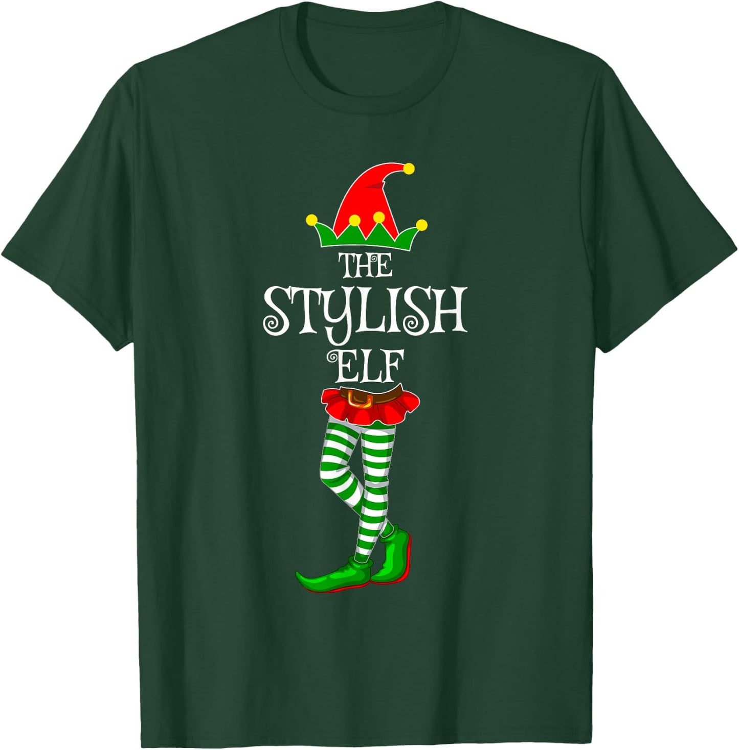 The Stylish Elf Family Matching Xmas Funny Idea Christmas T-Shirt - T-Shirt | Forest