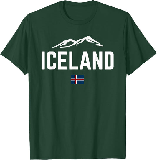 Iceland Flag Vintage | Men Women Kids | Iceland T-Shirt - T-Shirt | Forest