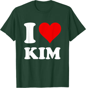 Red Heart Motif I Love Kim T-Shirt - T-Shirt | Forest