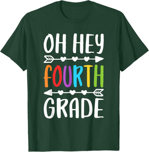 Oh Hey Fourth Grade Shirt 4th Grade Boy Girl Student Teacher T-Shirt - T-Shirt | Forest