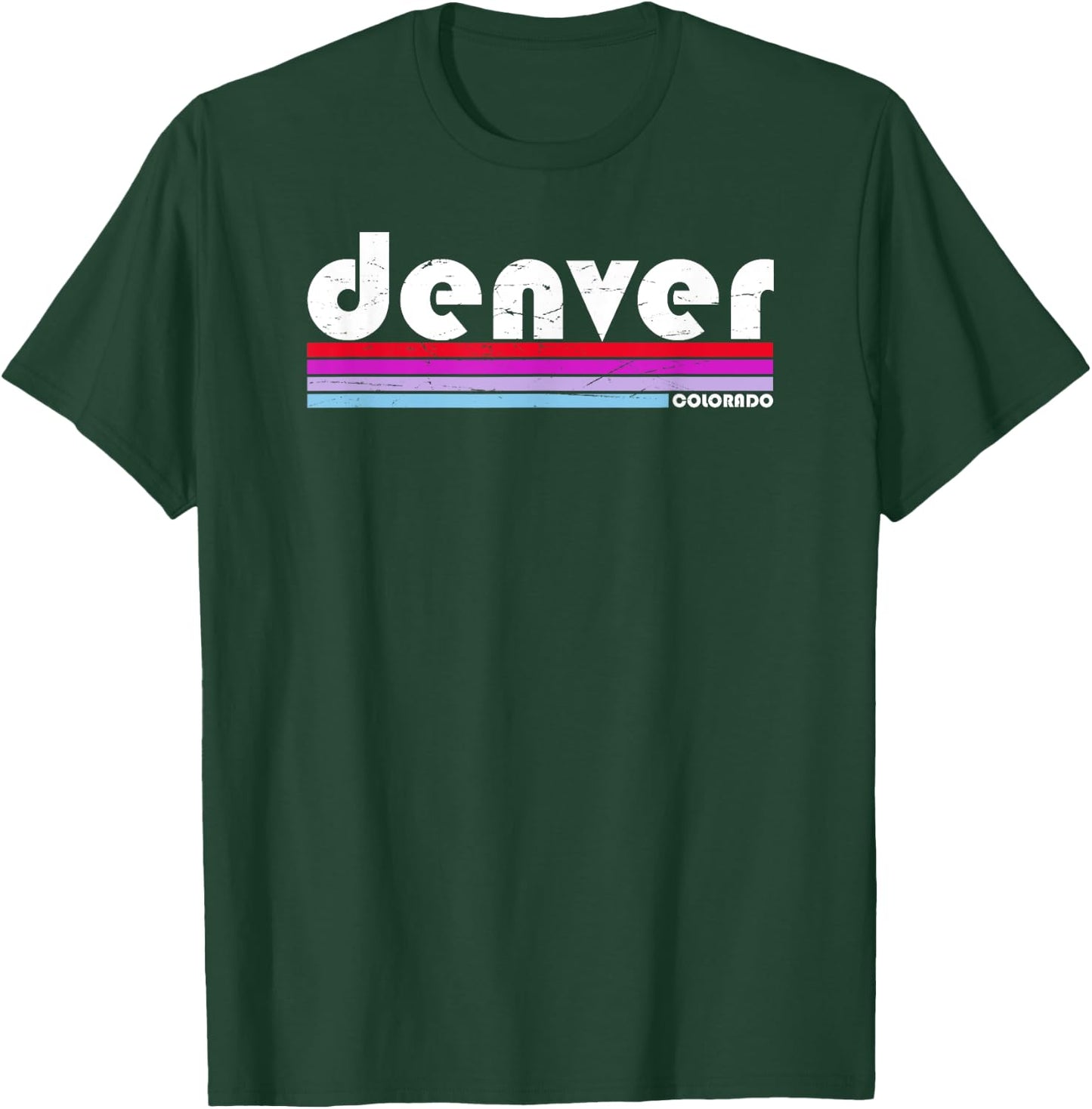 Denver Colorado City Retro T-Shirt - T-Shirt | Forest