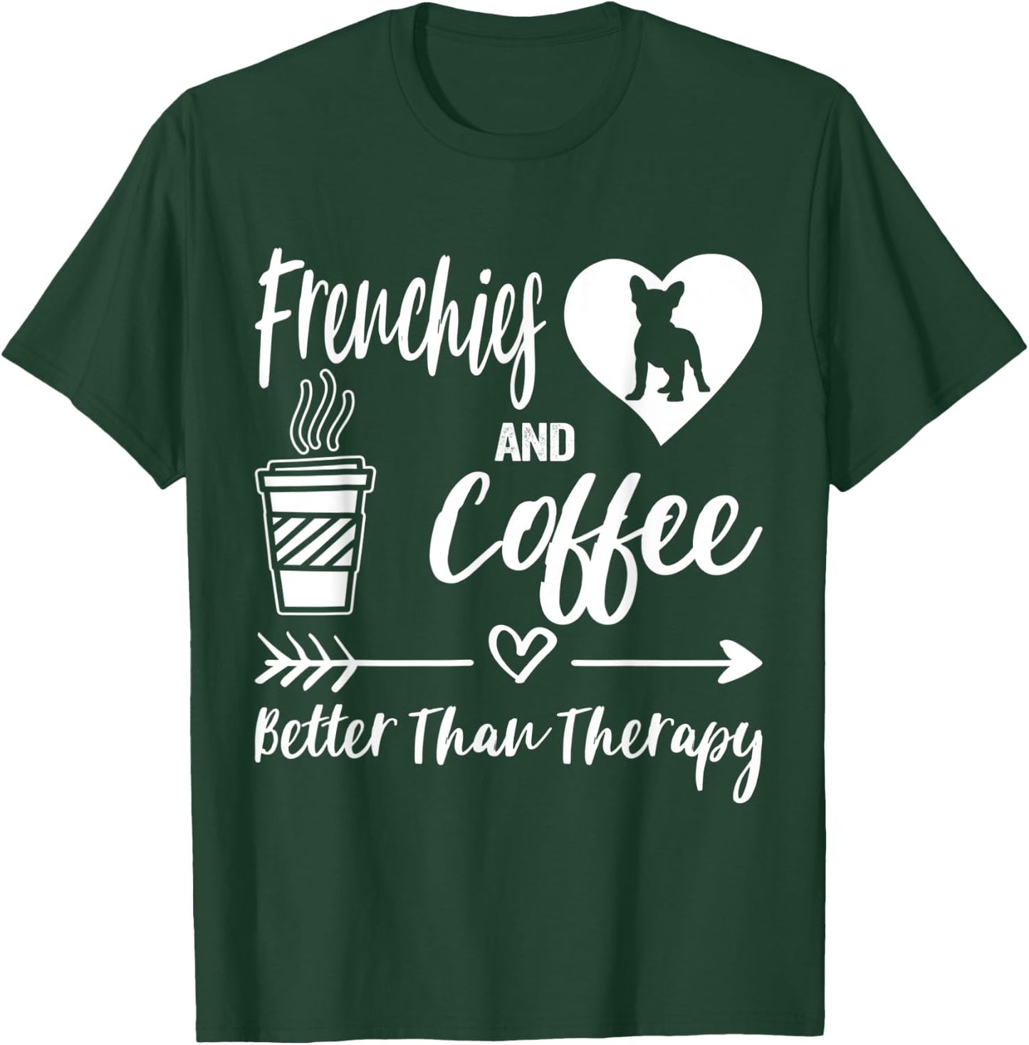 Frenchies And Coffee Frenchie Mom Dad French Bulldog Coffee Men Women Kids T-Shirt - T-Shirt | Forest