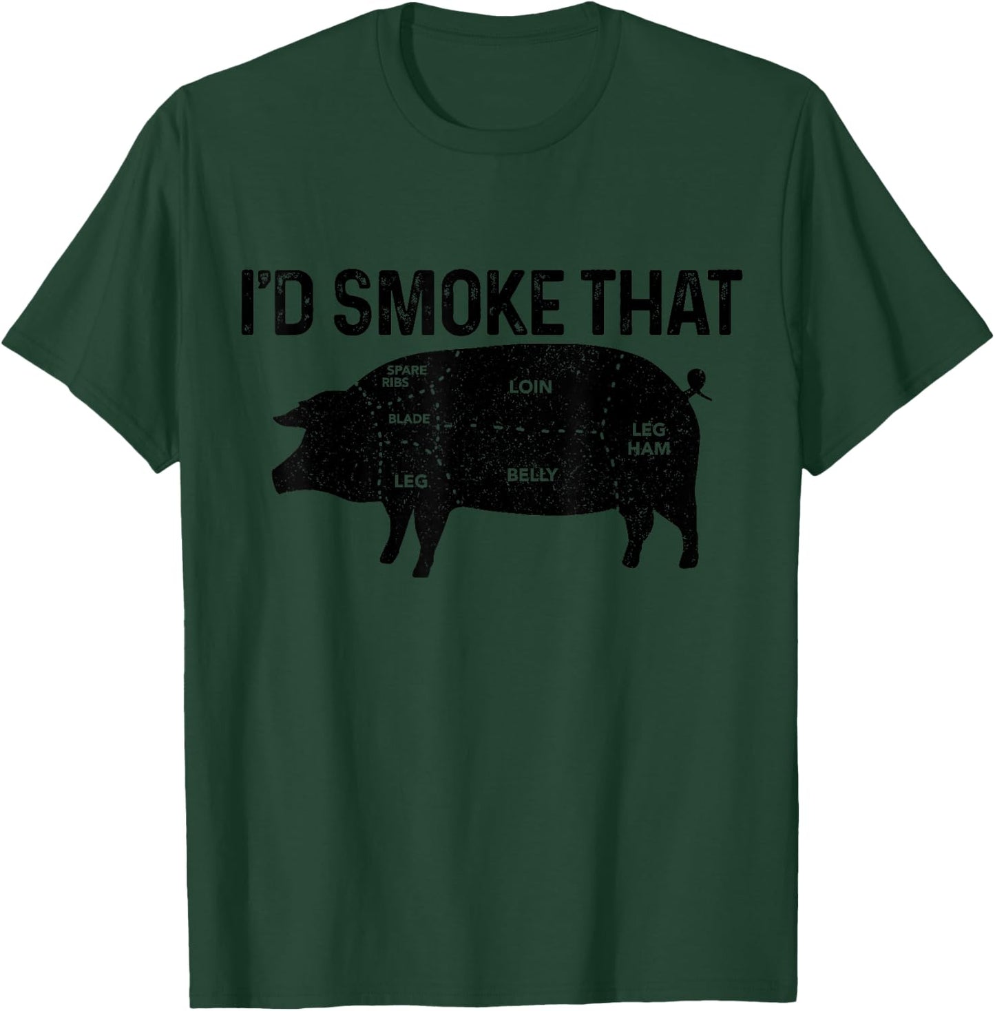 Chef Butcher BBQ I'd Smoke That Pig Pork Funny Father's Day T-Shirt - T-Shirt | Forest