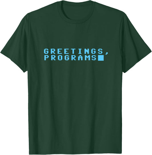 Greetings, Programs · Retro Code Programmer T-Shirt - T-Shirt | Forest