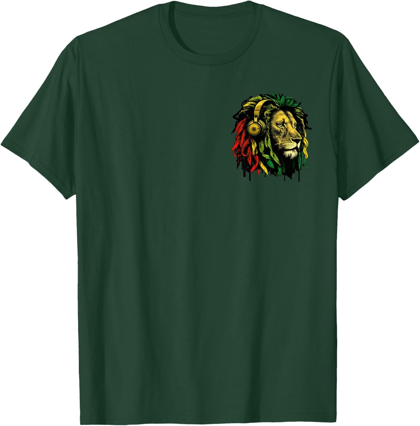 Rasta Reggae Lion Of Judah Jamaican Pride Rastafari Roots T-Shirt - T-Shirt | Forest