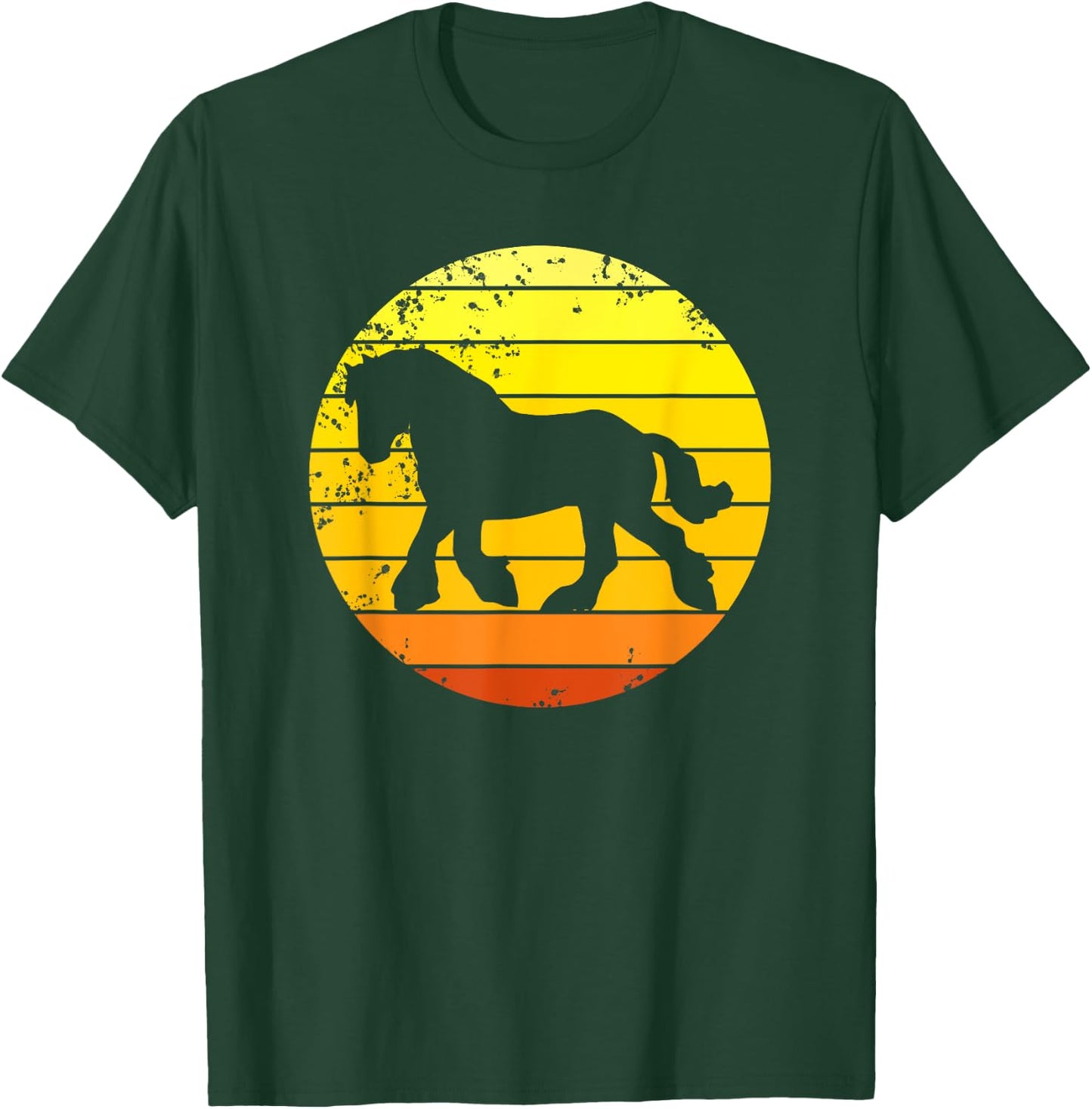 Clydesdale Clydesdales Draft Horse Retro T-Shirt - T-Shirt | Forest