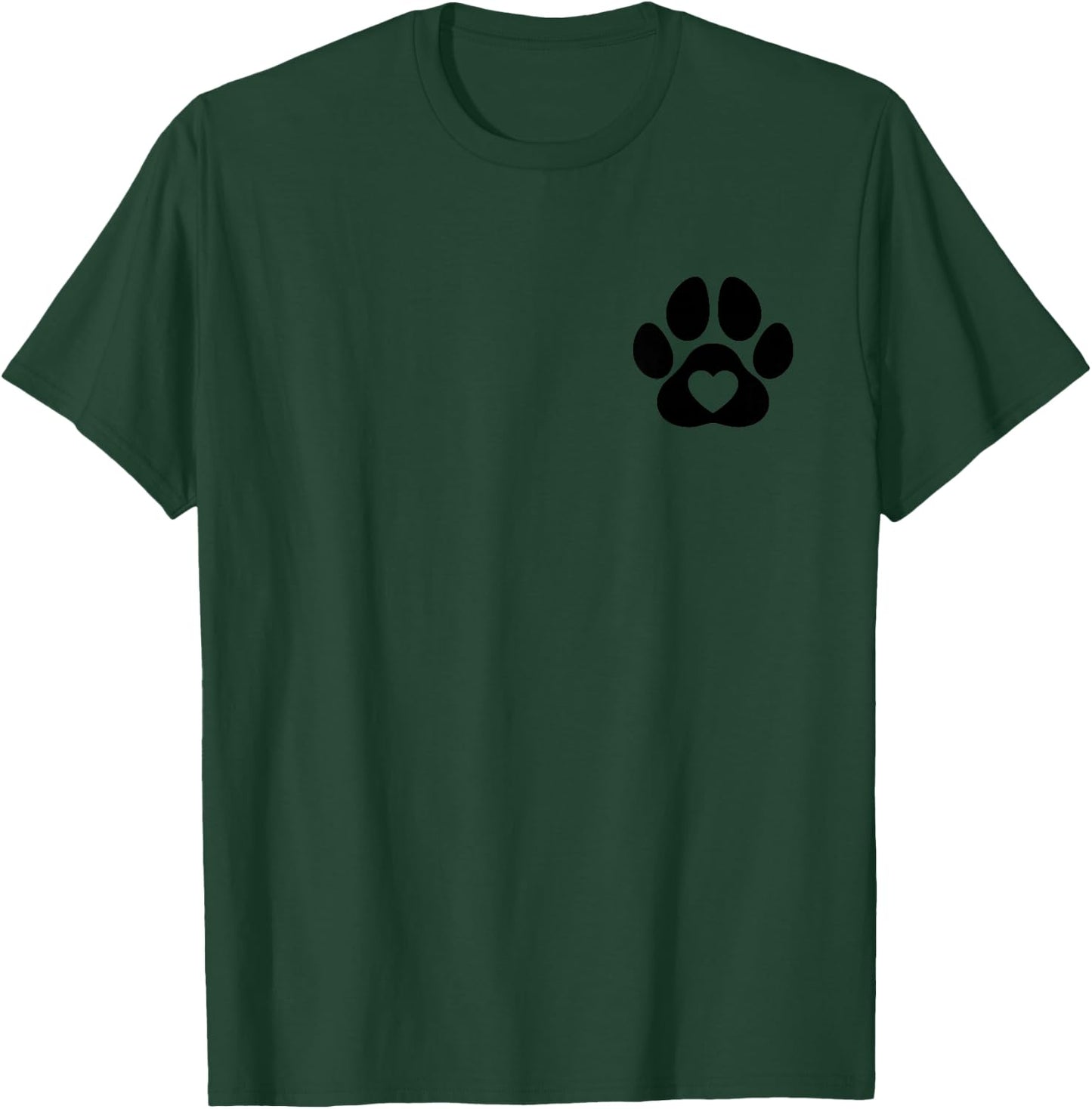 Minimalist Paw Heart Dog Love, Dogs Lovers Dog dad Dog mom T-Shirt - T-Shirt | Forest