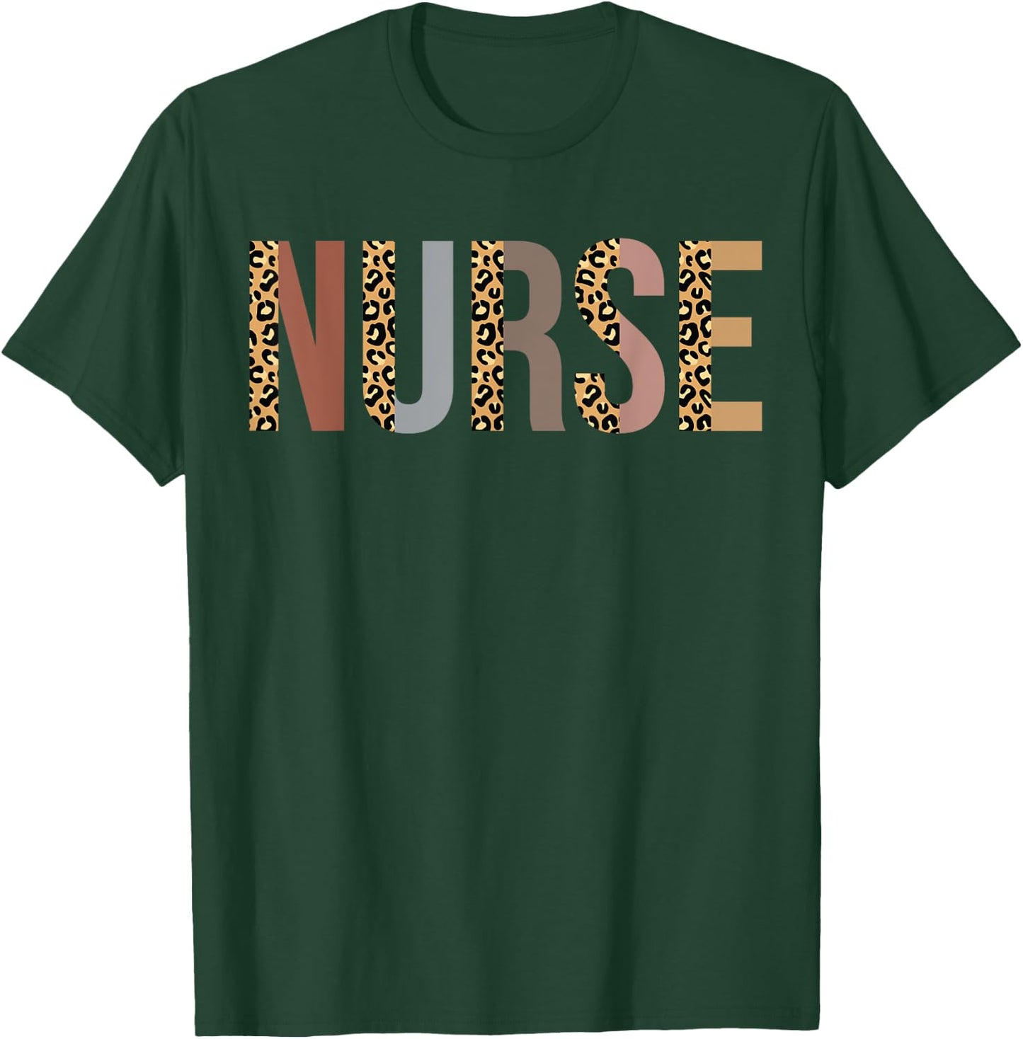 Leopard Nurse Appreciation Nurse Apparel For Work T-Shirt - T-Shirt | Forest