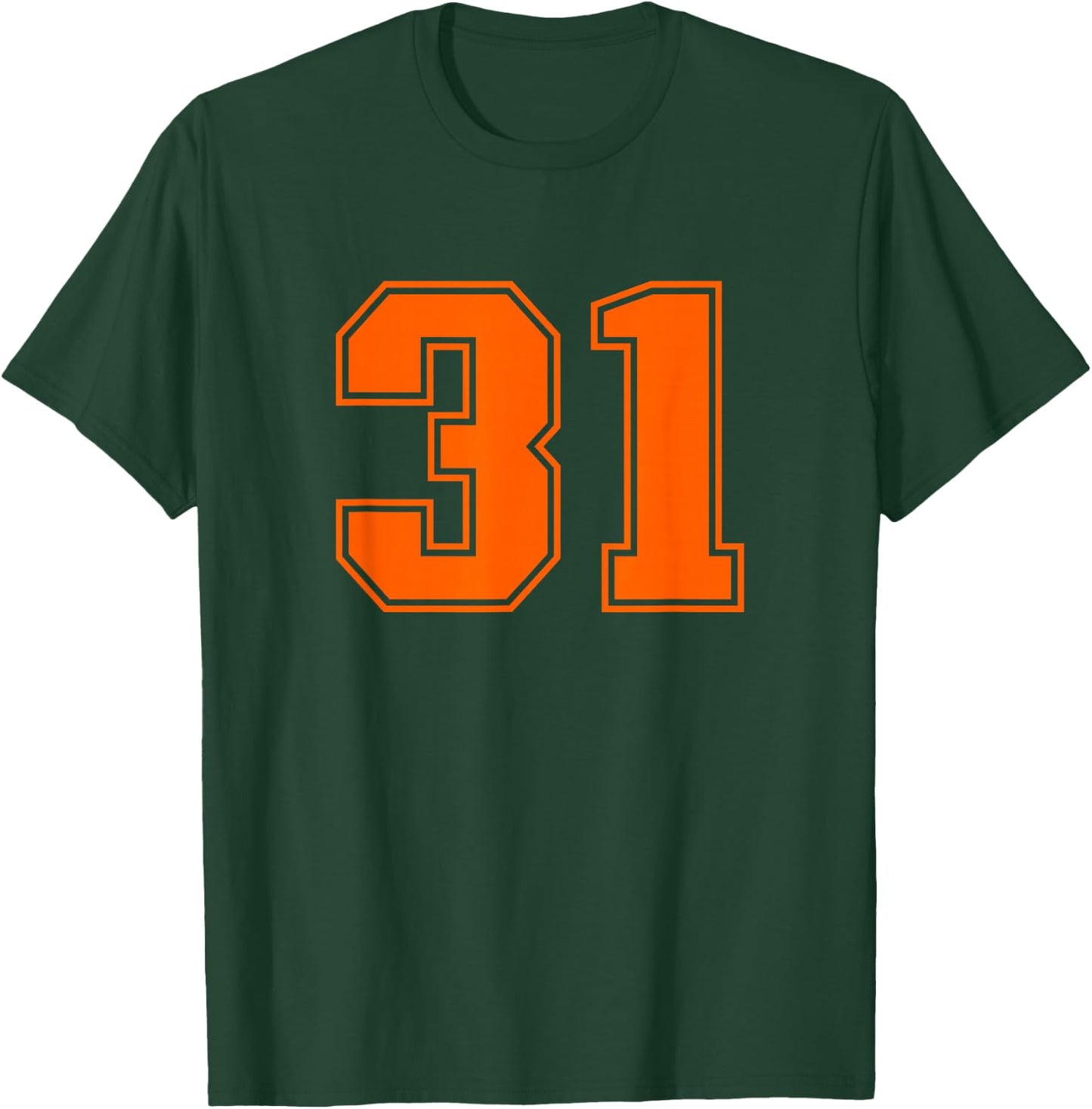 Orange Sports Team Number #31 T-Shirt - T-Shirt | Forest