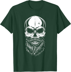 Bearded Skull Lazy Halloween Costume Cool Skeleton Beard T-Shirt - T-Shirt | Forest