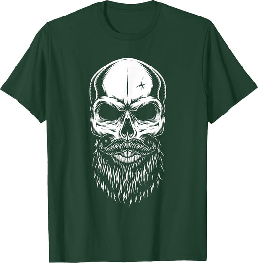 Bearded Skull Lazy Halloween Costume Cool Skeleton Beard T-Shirt - T-Shirt | Forest