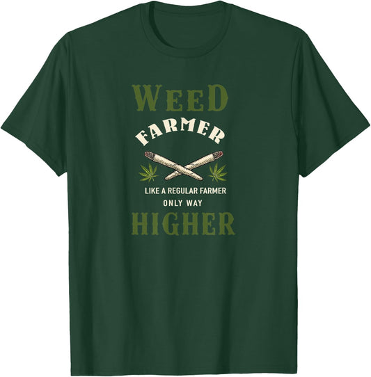 Weed Farmer Marijuana Funny 420 Cannabis THC Themed T-Shirt - T-Shirt | Forest