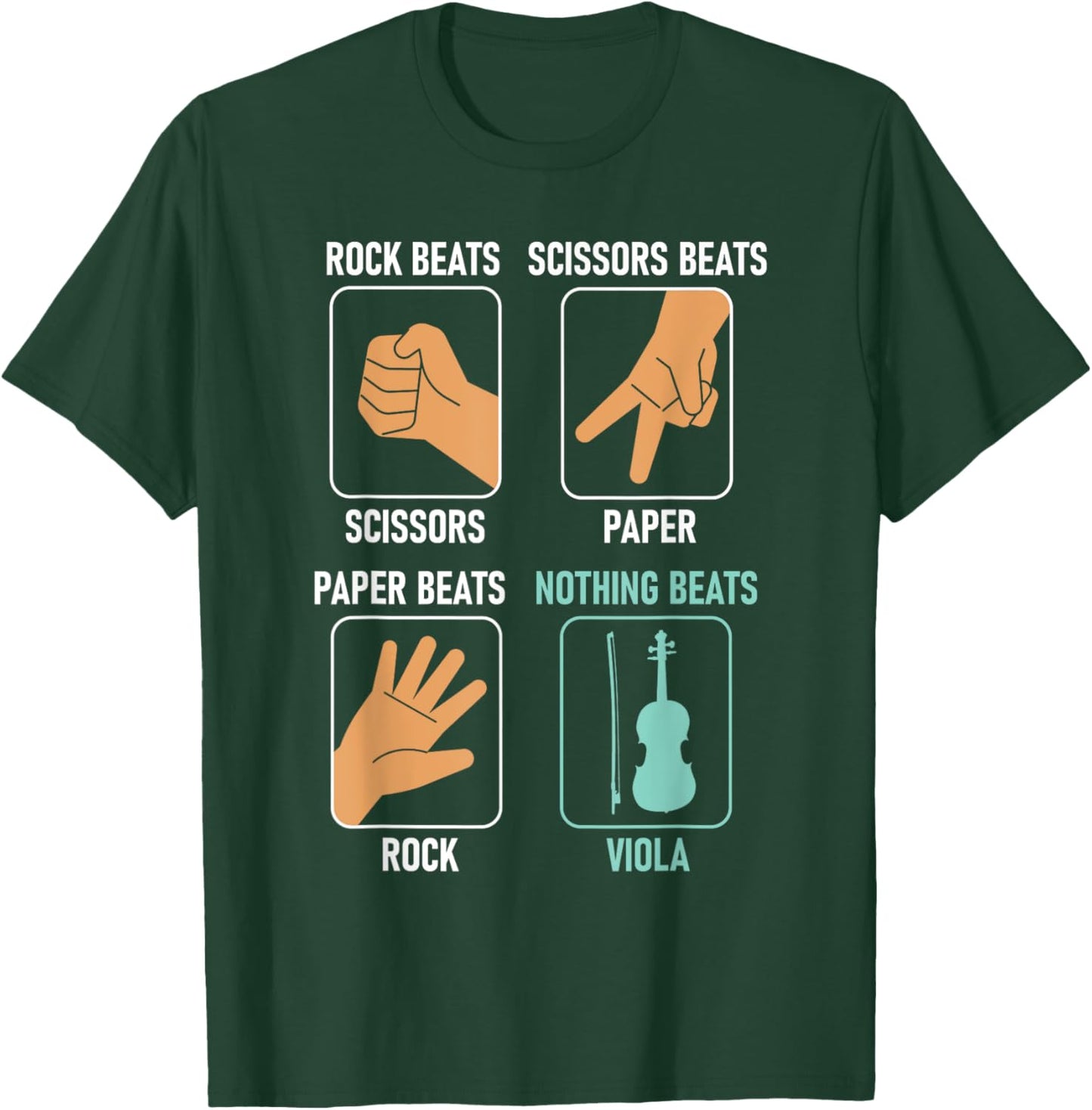 Scissors Paper Rock Viola - Violist Orchestra Band T-Shirt - T-Shirt | Forest