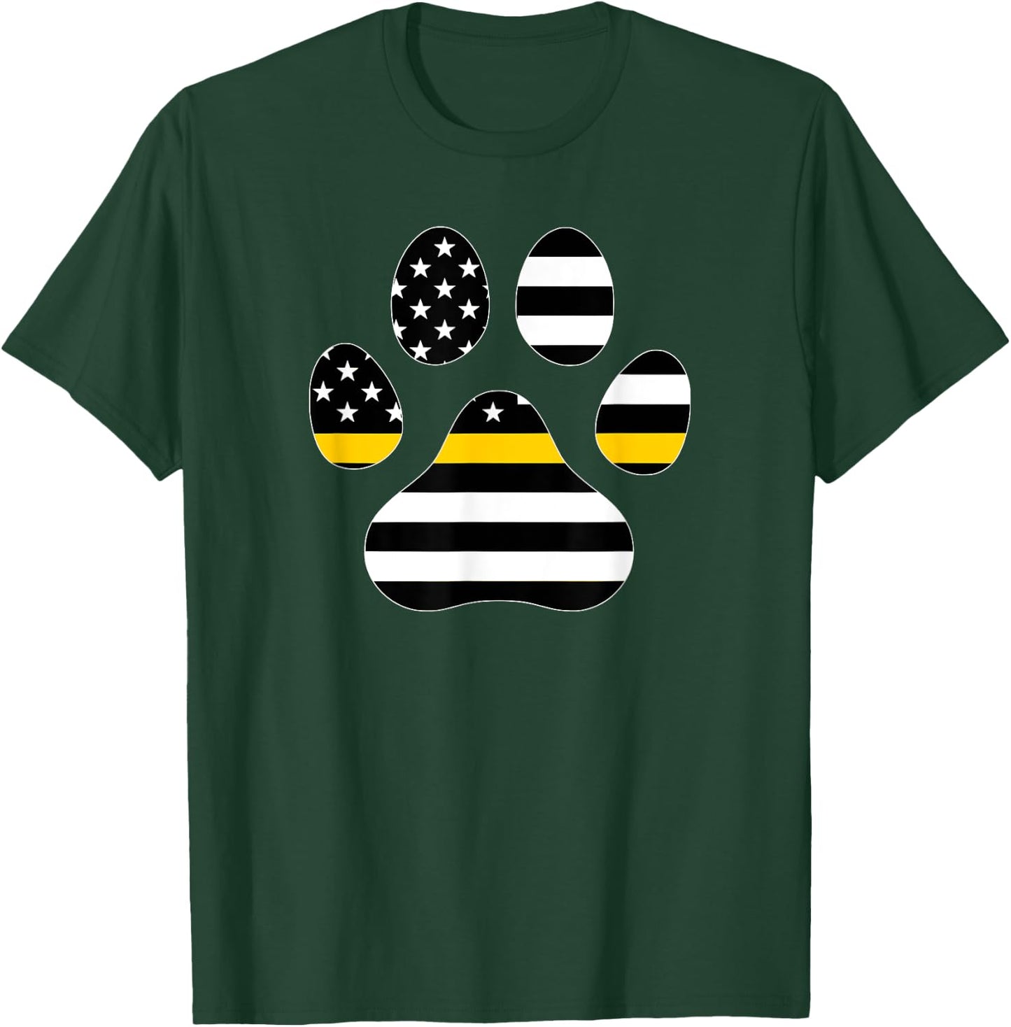 911 Police Dispatcher Thin Gold Line Flag for Animal Lover T-Shirt - T-Shirt | Forest