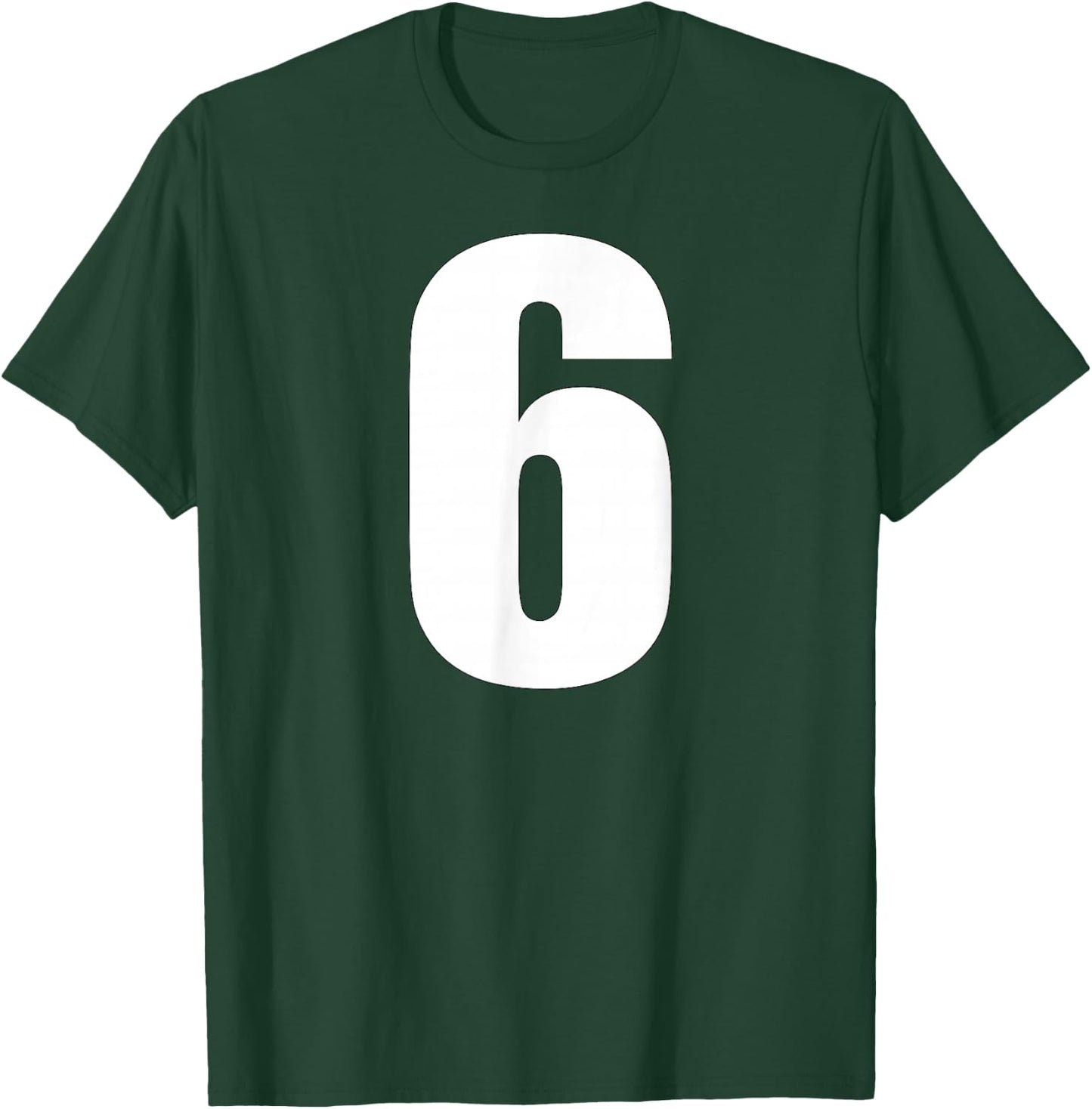 Number Six Numeral 6 Plain White Numbers T-Shirt - T-Shirt | Forest