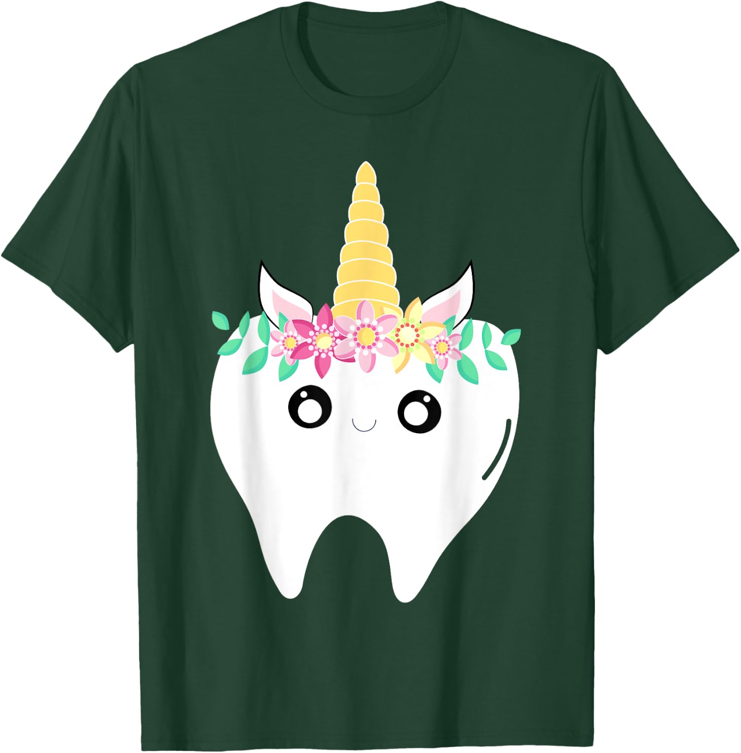 Unicorn Tooth Dentist Lost First Tooth Kawaii Fairy Tooth T-Shirt - T-Shirt | Forest