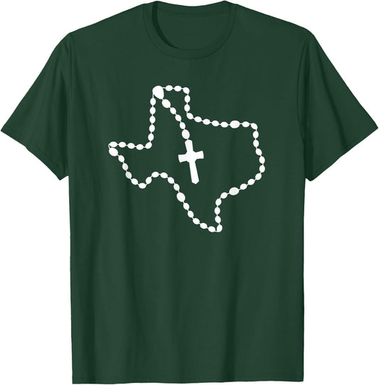 Texas Rosary Catholic T-Shirt - T-Shirt | Forest