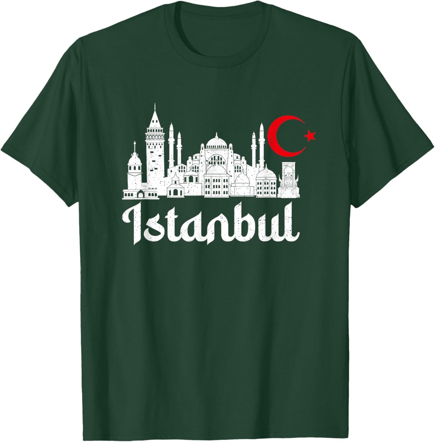 Istanbul Landmark Hagia Sophia Silhouette Turkey Muslim Flag T-Shirt - T-Shirt | Forest