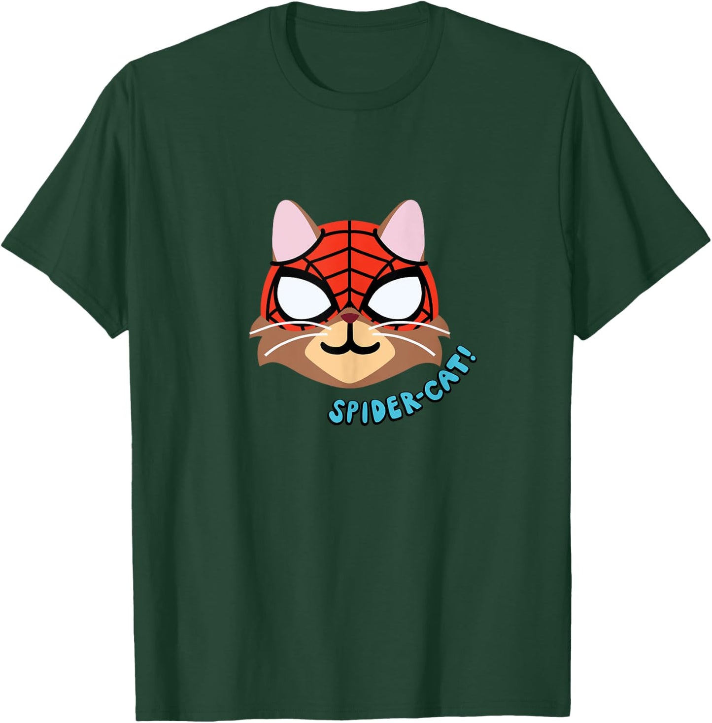 Amazon Essentials Marvel Spider-Man Spider-Cat Portrait T-Shirt - T-Shirt | Forest