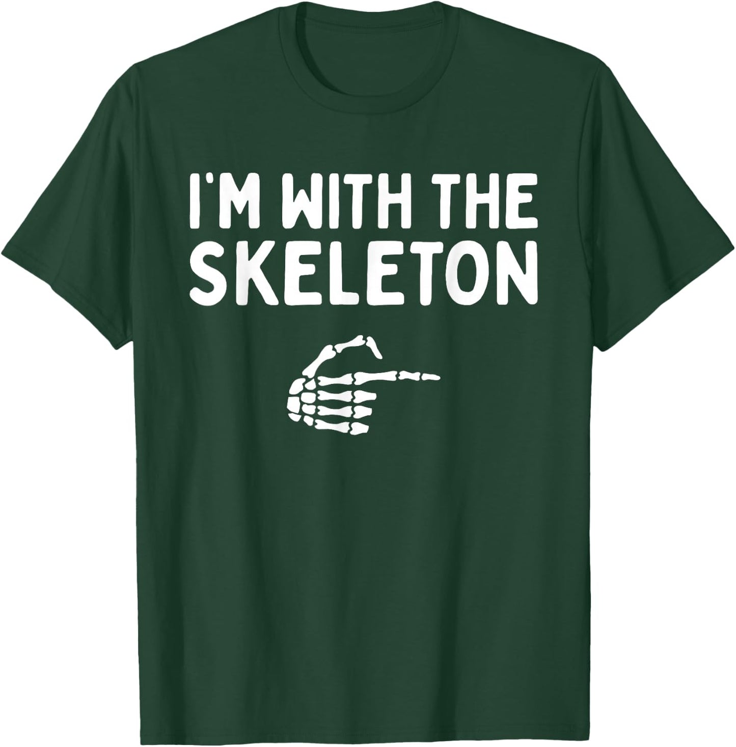 I'm With The Skeleton Halloween Costume Matching Couples T-Shirt - T-Shirt | Forest