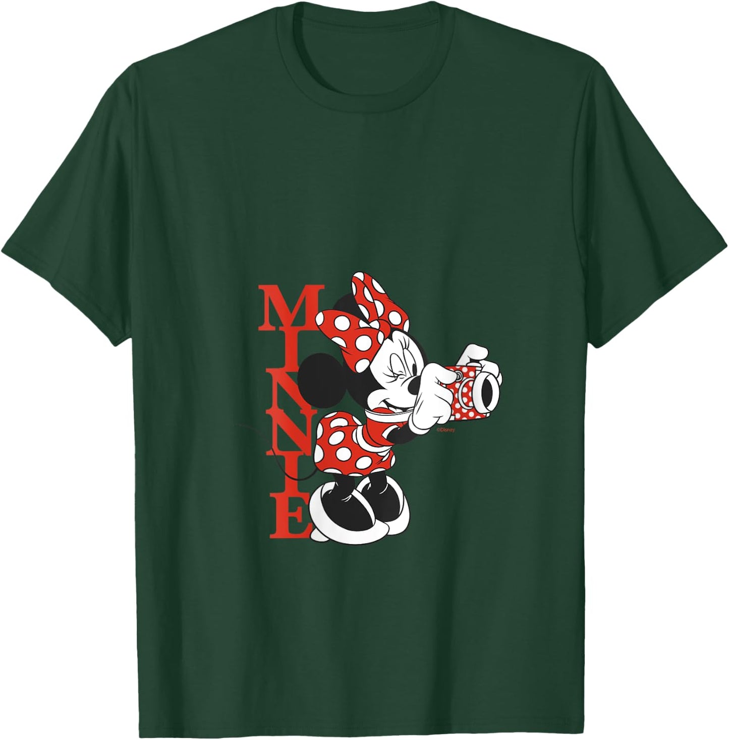 Disney Minnie Mouse with Camera Polka Dot Day Vintage V-Neck T-Shirt - T-Shirt | Forest