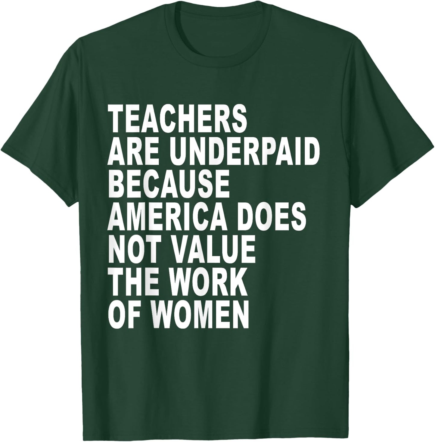 Teachers Are Underpaid Because America Does Not Value Funny Men Women T-Shirt - T-Shirt | Forest