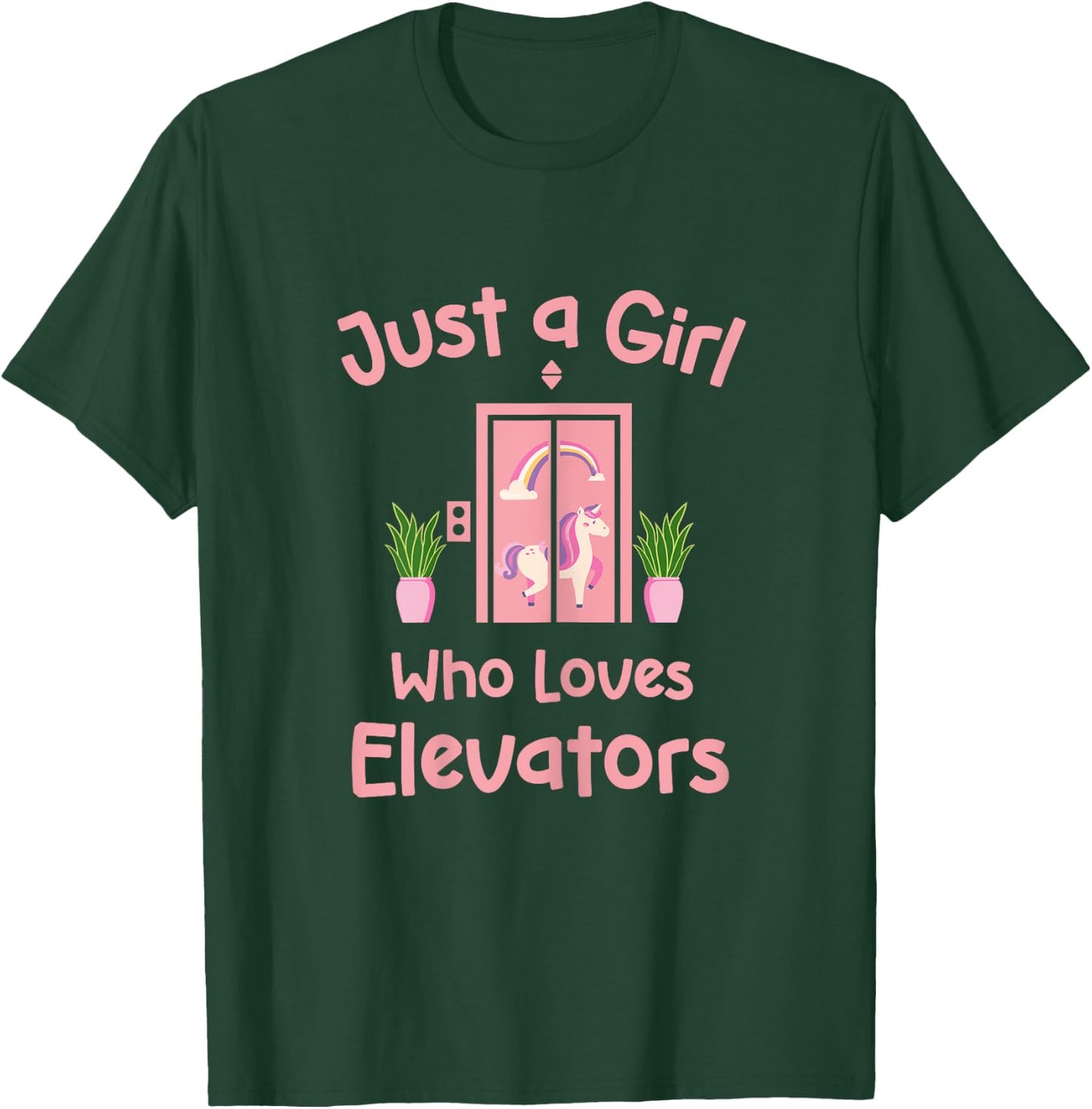Just A Girl Who Loves Elevators Cute Distracted By Elevator T-Shirt - T-Shirt | Forest